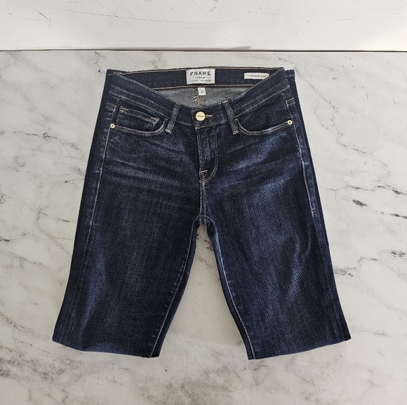 Frame Denim Le Skinny De Jeanne Mid Rise Blue Jeans 26 Preowned - Picture 5 of 8